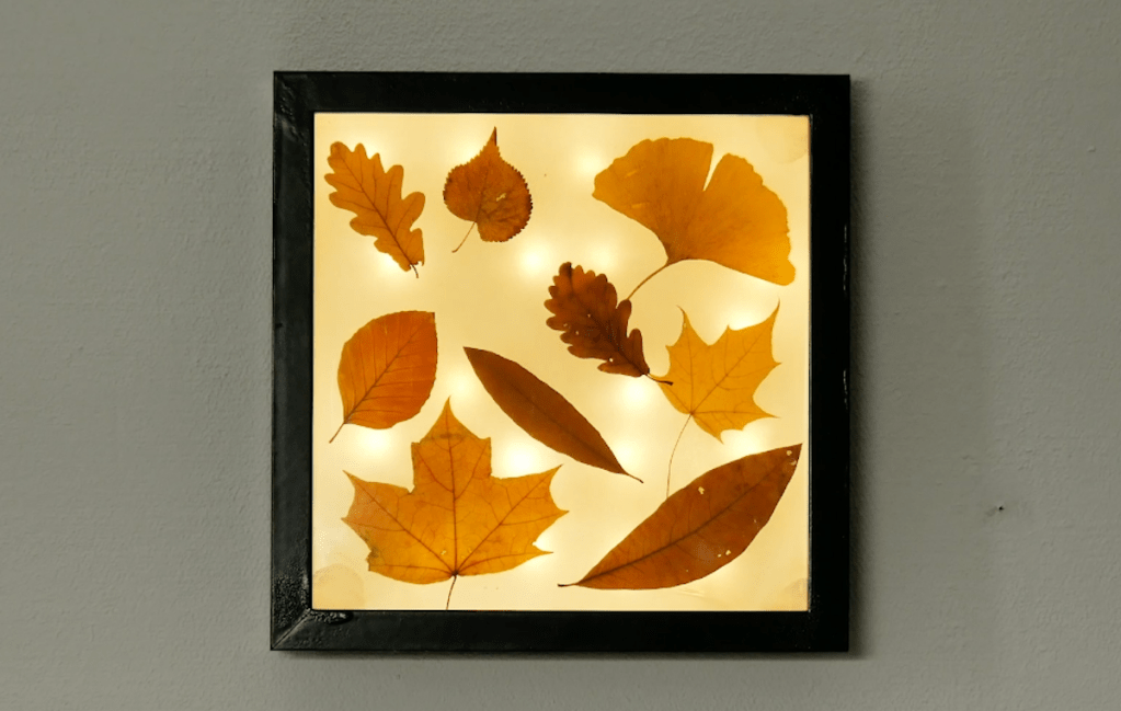 Leuchtende Herbst-Deko fürs Wohnzimmer aus Blättern basteln