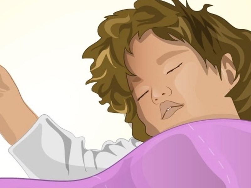 Zeichnung von schlafendem Kind