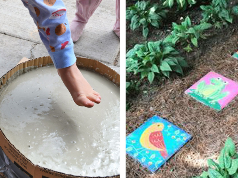 DIY: 12 Ideen für coole Trittsteine aus Beton und Holz
