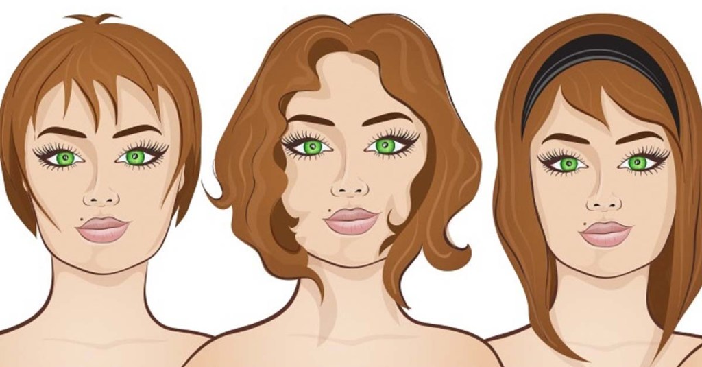 Eine Illustration mehreren braunhaarigen Frauen mit verschiedenen Frisuren.