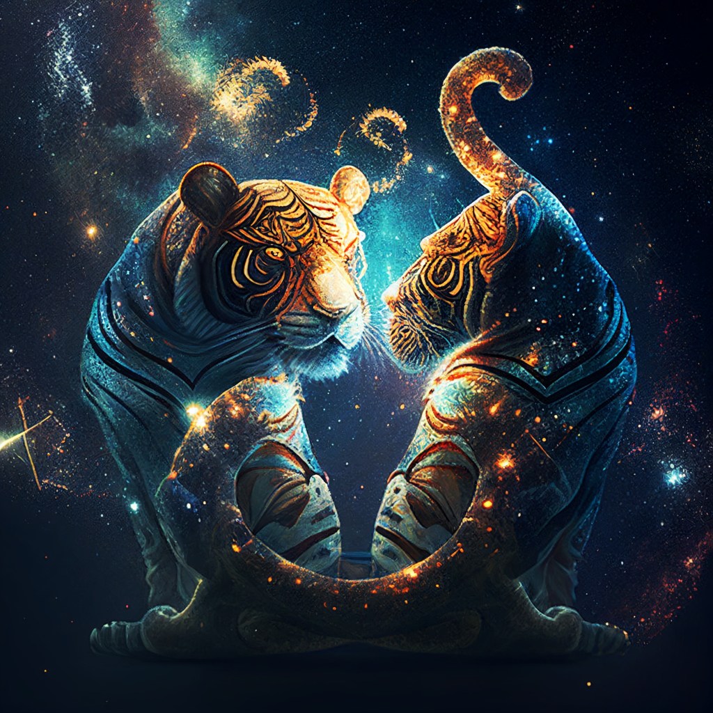 Eine Illustration zweier Tiger.