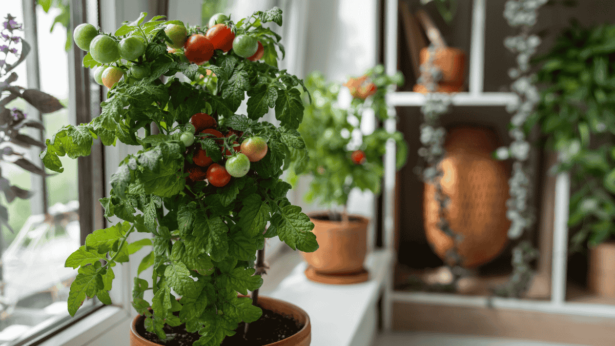 Gemüse in der Wohnung anbauen, Tomaten auf der Fensterbank