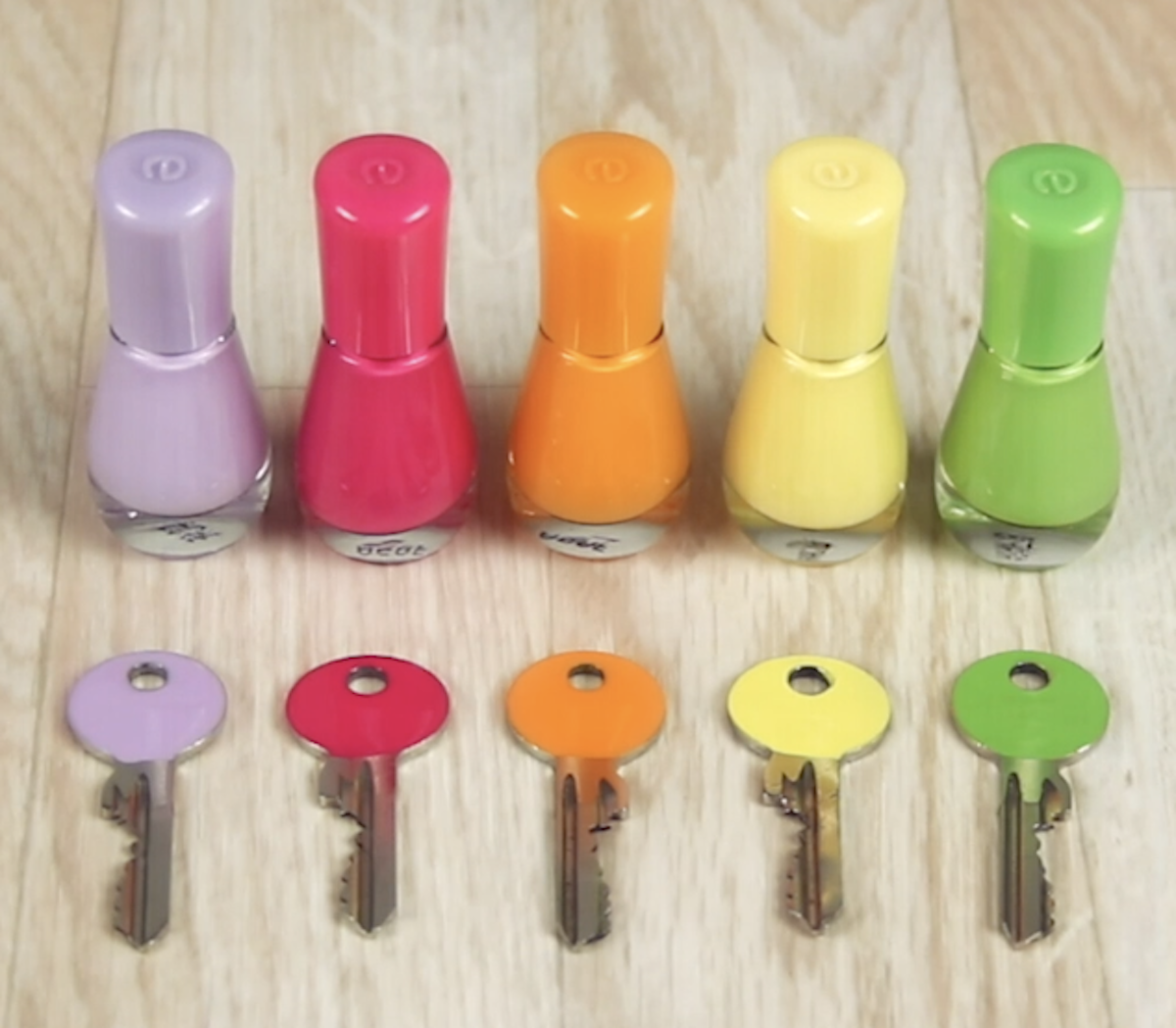 Schlüssel mit Nagellack markieren