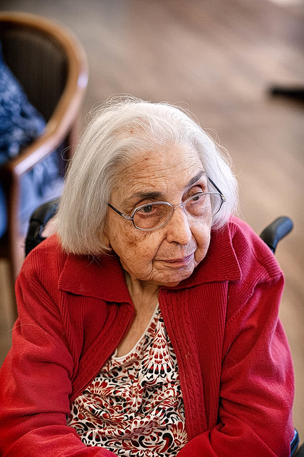 Elderly Woman in a Wheelchair