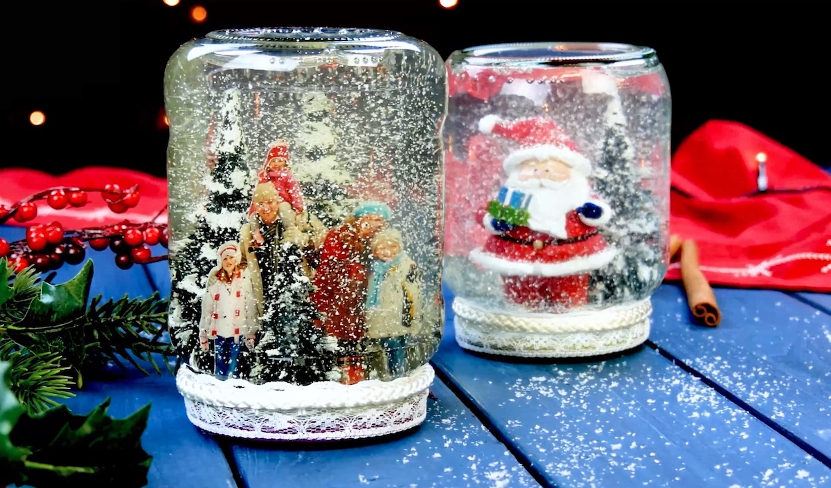 Weihnachtskugel aus Einmachglas
