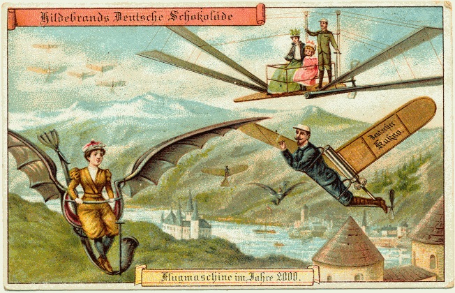 Zukunftsvision von 1900: Flugmaschinen