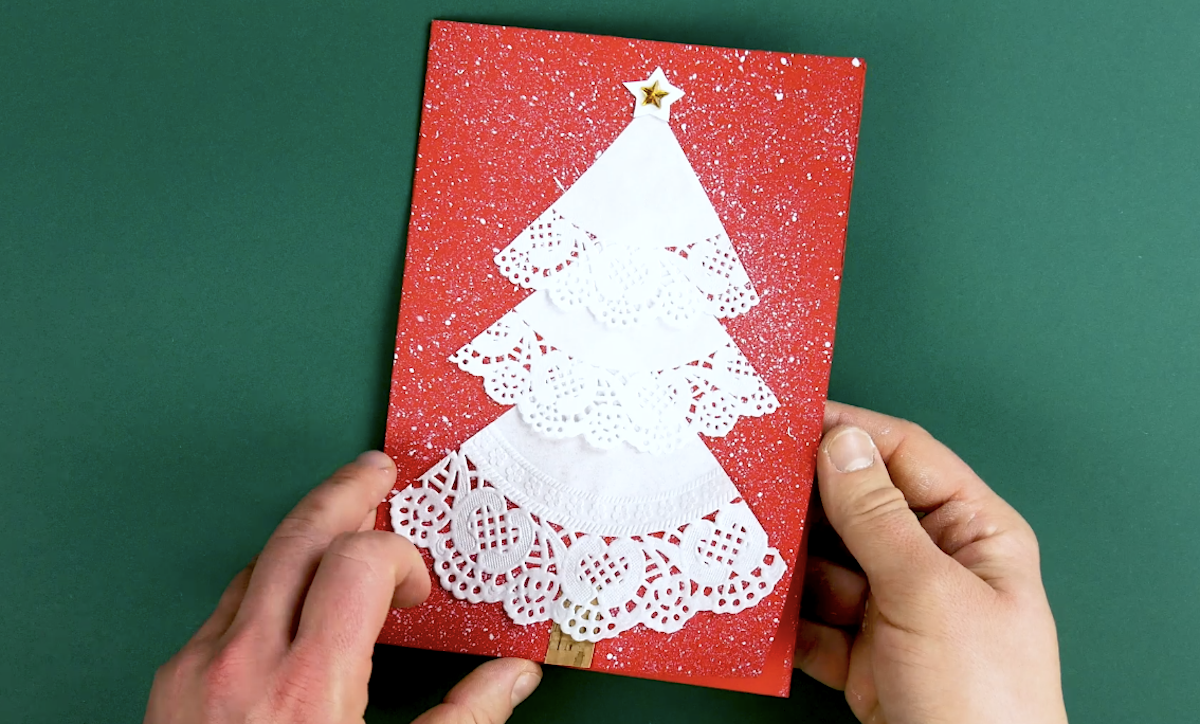 Weihnachtskarte mit Tannenbaum-Motiv