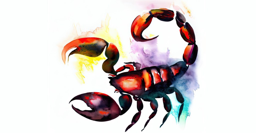 Eine bunte Illustration eines Skorpions.
