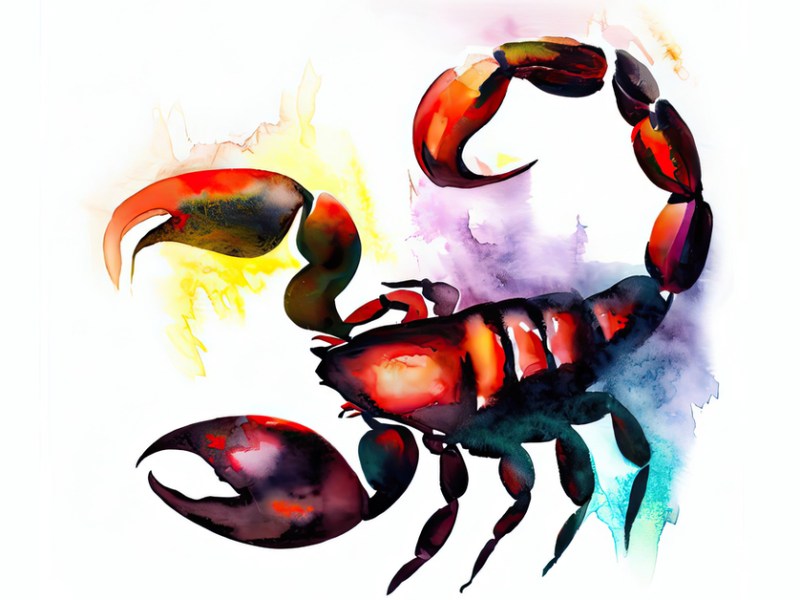 Eine bunte Illustration eines Skorpions.