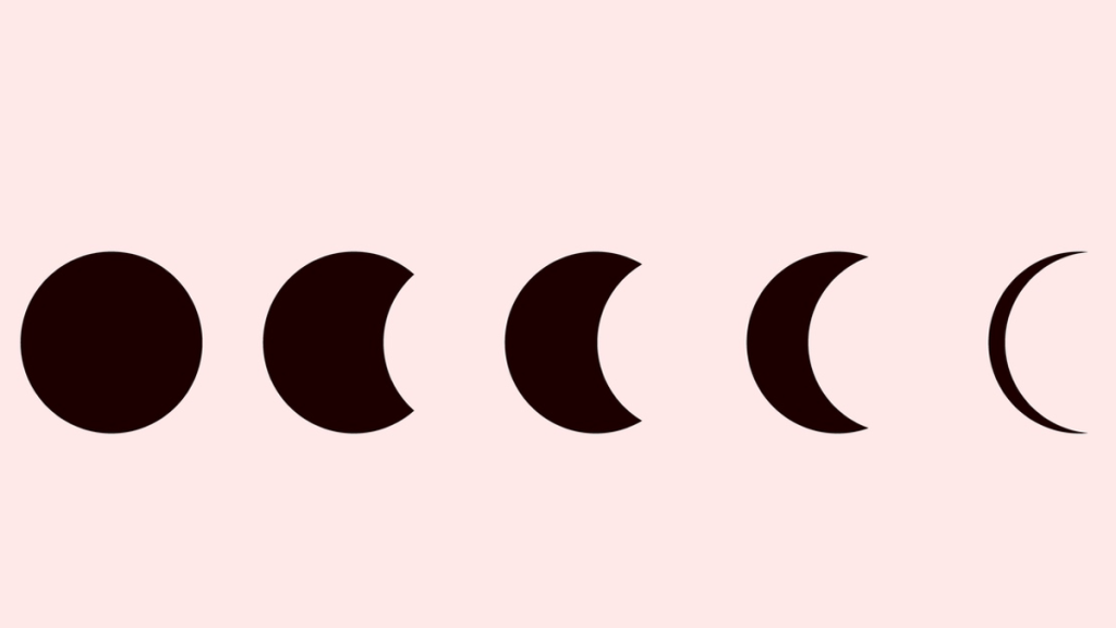 Die Mondphasen auf pinkem Hintergrund
