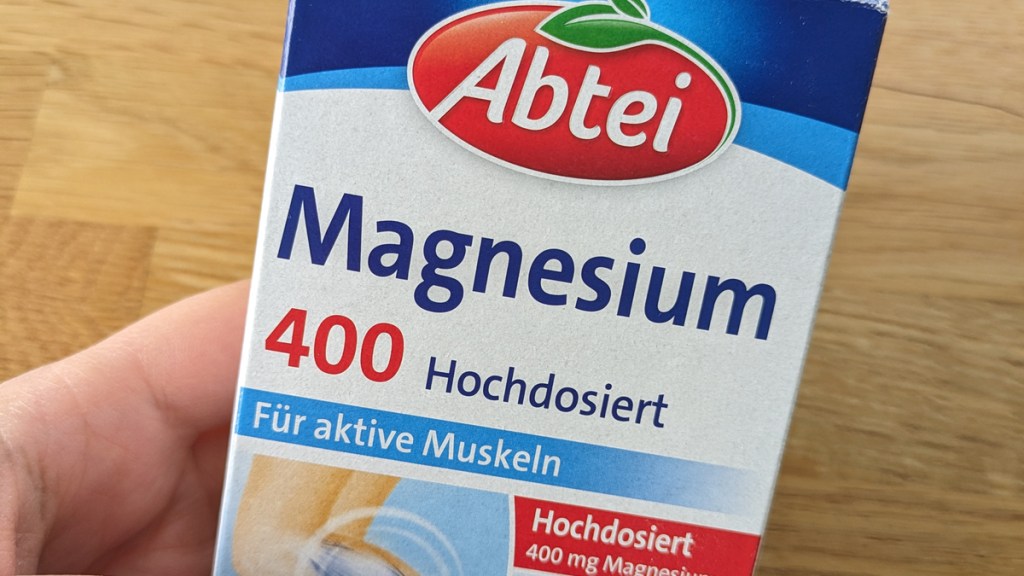 Eine Packung Magnesium-Tabletten