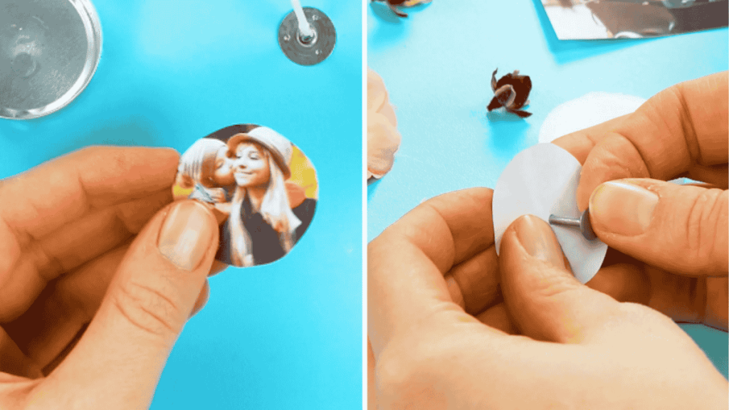 Fotogeschenk Muttertag, Fotokerze Teelicht mit Foto