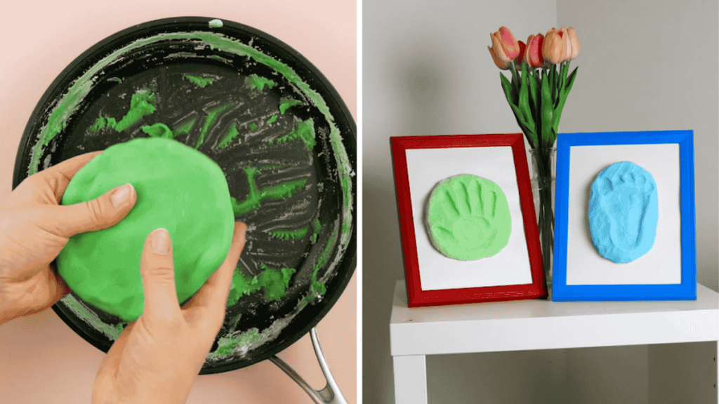 Geschenke zum Muttertag, Handabdrücke im Bilderrahmen