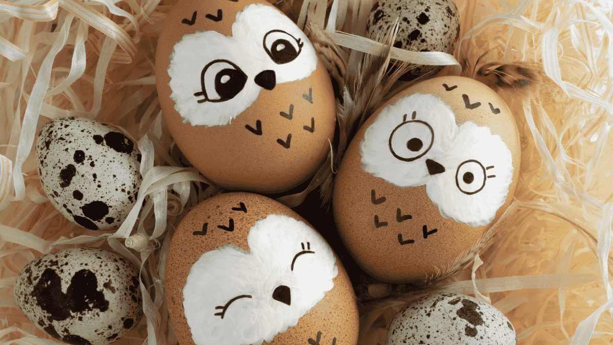 Eier mit Gesicht bemalen, lustige Tiergesichter auf Hühnereiern