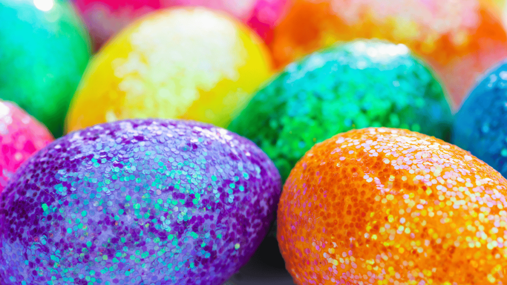 Bunte Glitzer-Ostereier