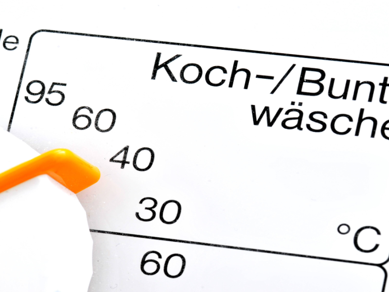 Eine Waschmaschine, der Bereich Koch- und Buntwäsche.