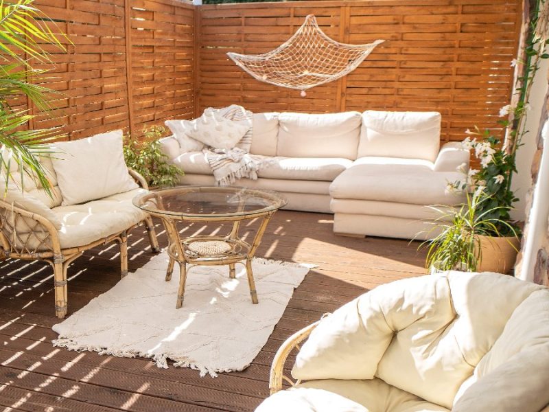 Ein Balkon im Boho-Stil
