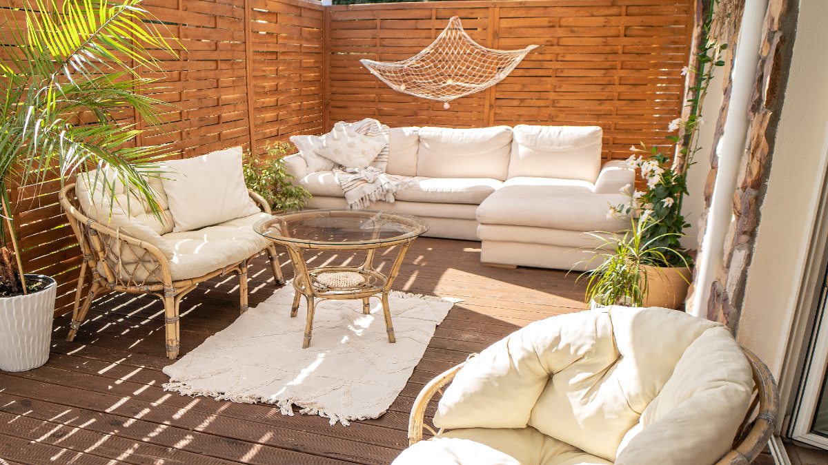 Ein Balkon im Boho-Stil