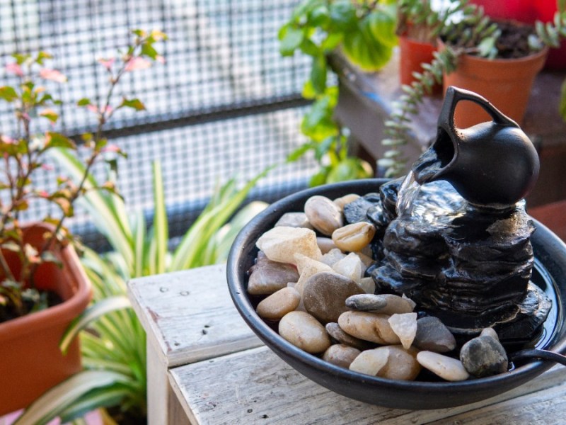 Ein nach Feng Shui eingerichteter Balkon.