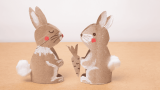 osterdeko basteln einfach, Osterhase aus Klopapierrolle