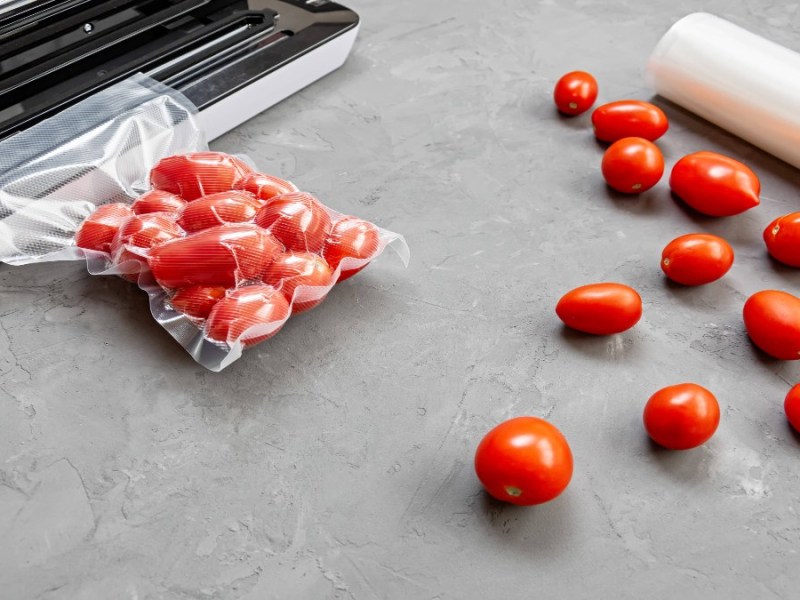 Tomaten werden luftdicht verschlossen.