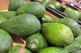 Ein Haufen grüner Avocados im Supermarkt