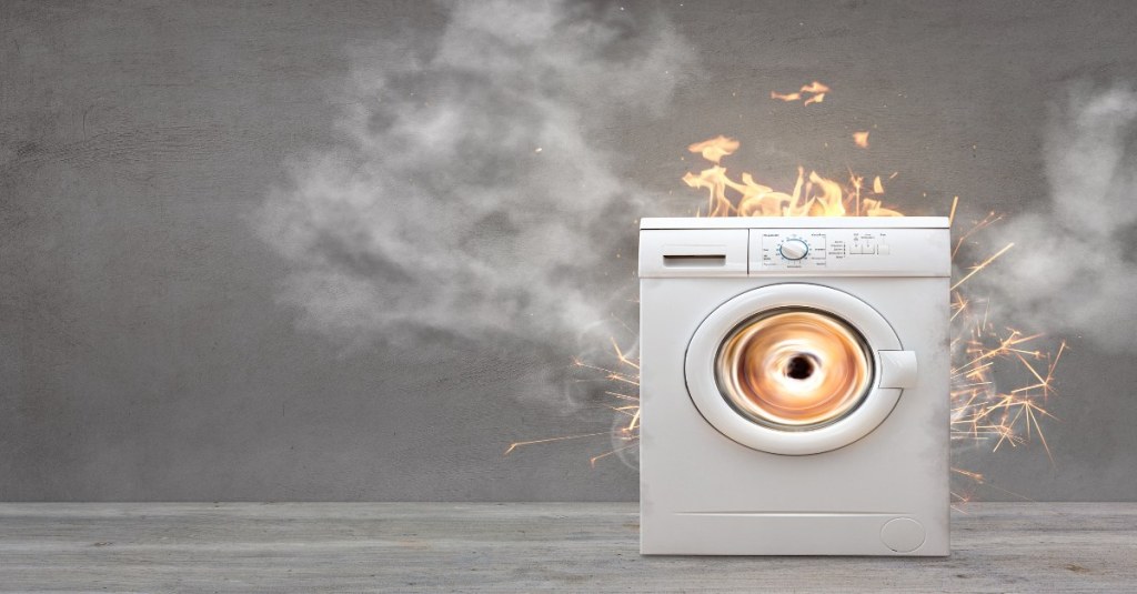 Eine explodierende Waschmaschine.